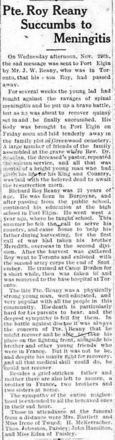 Port Elgin Times, December 6, 1916